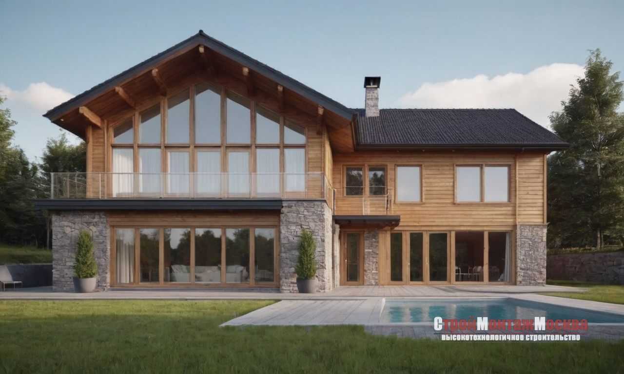 Навесной фасад с отделкой под дерево для стильного и надежного дома